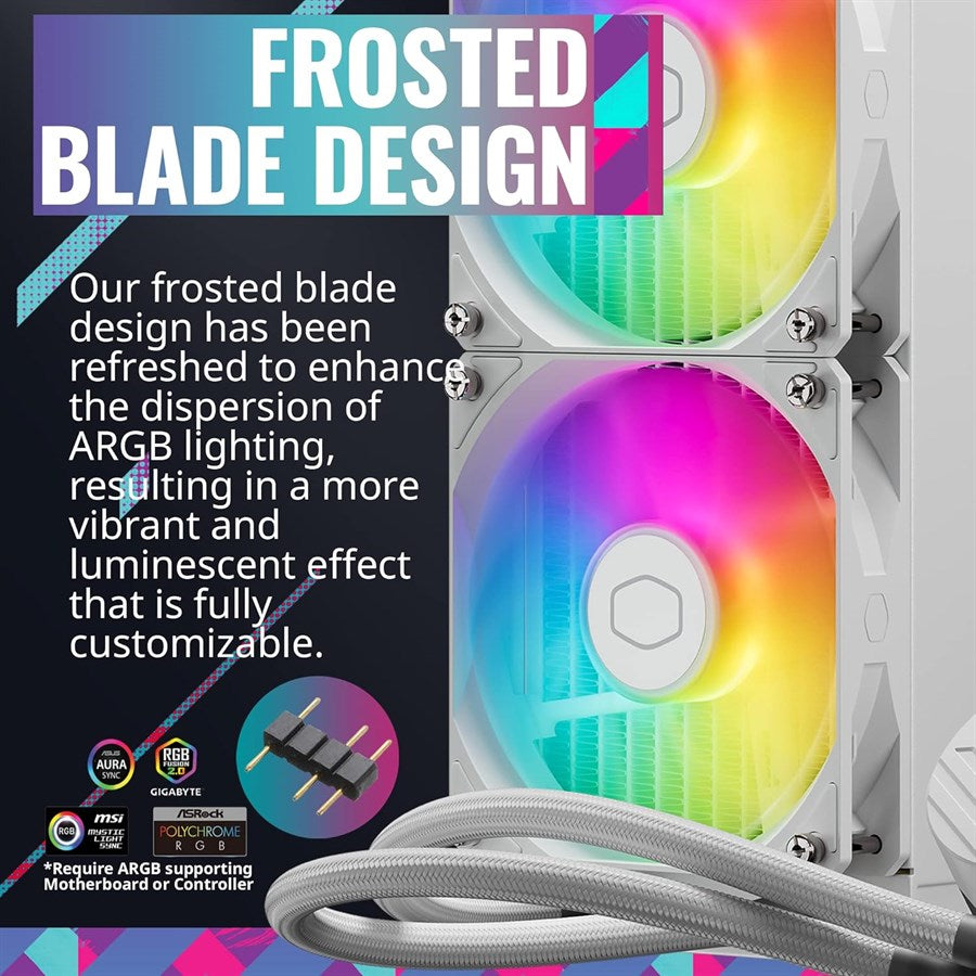 Cooler Master Liquid Cooler 360L MASTERLIQUID CORE ARGB White Cooler Master Liquid Cooler 360L MASTERLIQUID CORE ARGB White